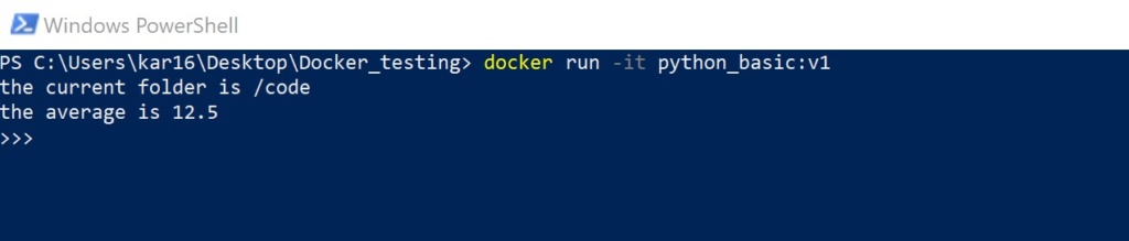 code development in a Docker container